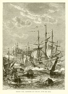 Hendrik VIII Landt in Calais, 30 juni 1513 door English School