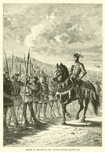 Hendrik V inspecteert zijn troepen voor Agincourt door English School