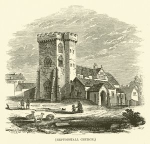 Heptonstall Kerk (gravure) door English School