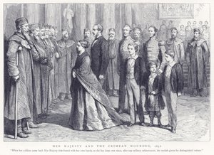 Hare Majesteit en de Krimoorlog gewonden, 1856 door English School
