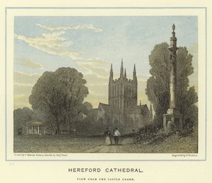 Hereford Kathedraal, zicht vanaf Castle Green