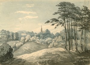 Highgate Kerk, Londen, vanaf Hampstead Heath door English School