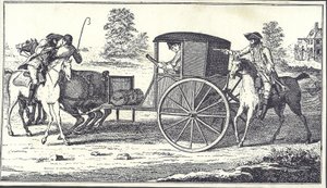 Snelwegrovers James MacLaine en William Plunkett beroven de Graaf van Eglinton op Hounslow Heath, 26 juni 1750 door English School