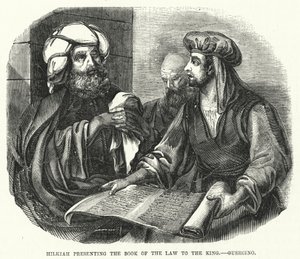 Hilkiah presenteert het Boek van de Wet aan de Koning, Guercino door English School