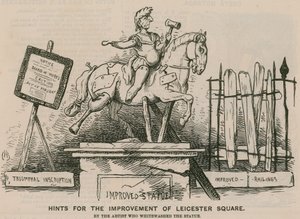 Suggesties voor de verbetering van Leicester Square door de kunstenaar die het standbeeld witkalkte