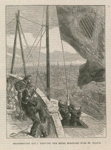 Het hijsen van de Koninklijke Standaard boven St Paul