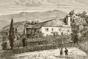 Huis in Casdemiro, Galicië, Spanje (litho)