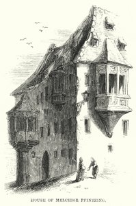 Huis van Melchior Pfintzing (gravure) door English School