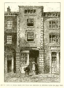 Huis dat naar verluidt door Dryden werd bewoond in Fetter Lane door English School