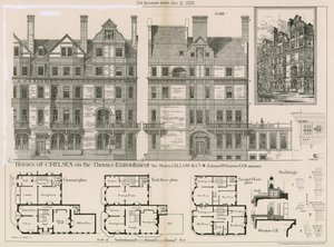 Huizen in Chelsea aan de Thames Embankment voor Messrs Gillow & Co door English School