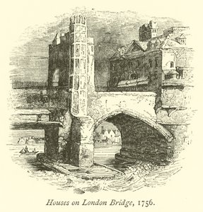 Huizen op London Brug, 1756