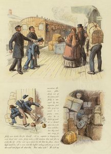 Hoe Jacky Marlinspike op tijd thuiskwam voor kerstpudding (kleur litho) door English School