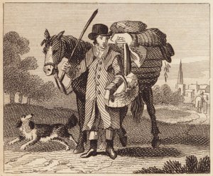 Huxter terugkerend van de markt