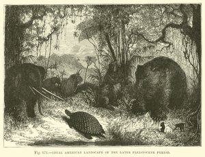Ideaal Amerikaans landschap van de latere Pleistoceen periode door English School