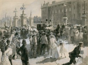 Ziekte van Koning Edward VII, de dokters verlaten het Paleis, juni 1902 door English School