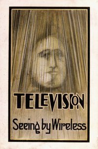 Geïllustreerde stofomslag voor de eerste editie van "Television", 1926 door English School