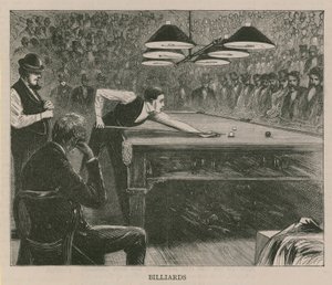 Illustratie van mannen die biljarten