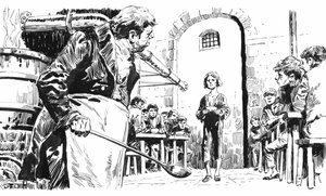 Illustratie voor Oliver Twist door Charles Dickens door English School