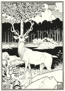 Illustratie voor de Avonturen van Baron Munchausen (gravure) door English School