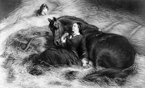 Illustratie van Meisje met paard, naar Rosa Bonheur, 19e eeuw door English School
