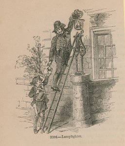 Illustratie van een lantaarnopsteker door English School
