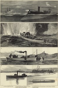 Illustraties van torpedo-oorlogsvoering door English School