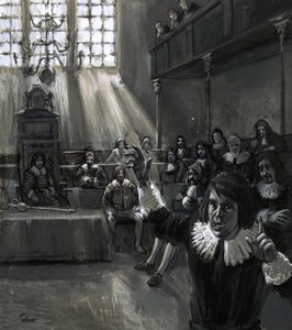 In het Parlement sprak Oliver Cromwell voor de 