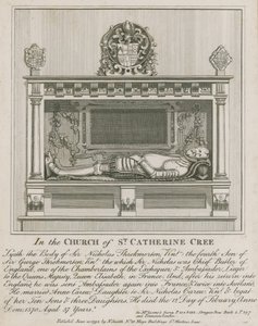 In de kerk van St Catherine Cree ligt het lichaam van Sir Nicholas Throkmorton
