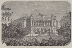 Inwijding van de Beurs van Marseille (gravure) door English School