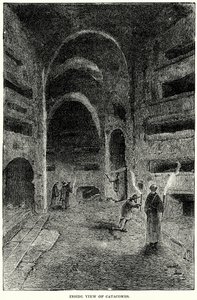 Catacomben van binnen (gravure) door English School