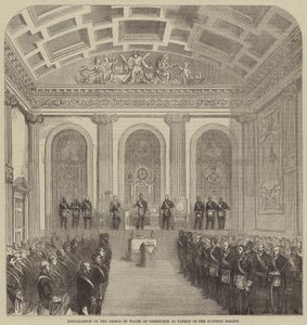 Installatie van de Prins van Wales in Edinburgh als beschermheer van de Schotse Vrijmetselaars door English School