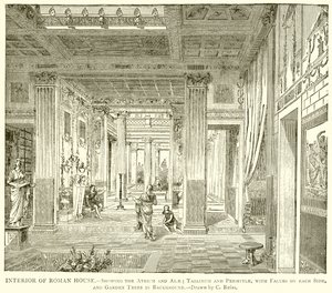 Interieur van een Romeins Huis