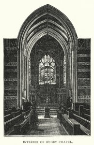 Interieur van Rugby Chapel (gravure)