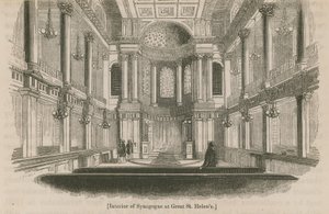 Interieur van de Synagoge in Great St Helens, Londen door English School