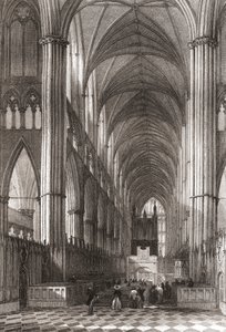 Interieur van Westminster Abbey, City of Westminster, Londen, Engeland door English School