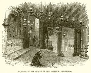 Interieur van de Kapel van de Geboorte, Bethlehem