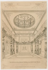 Interieur van de Grote Kamer in de Egyptische Hal, Piccadilly door English School