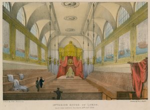 Interieur van het Hogerhuis zoals het was voor de brand, 16 oktober 1834
