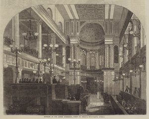 Interieur van de Joodse Synagoge, Great St Helen