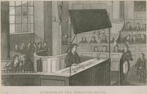 Interieur van het Zittingshuis, Old Bailey door English School