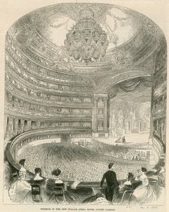 Interieur van het nieuwe Italiaanse Operahuis, Covent Garden, Londen door English School