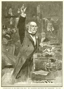 Invoering van de Home Rule Bill: Mr. Gladstone Houdt zijn Slotwoord door English School