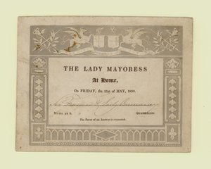 Uitnodiging van de Lady Mayoress, Thuis, 21 mei 1830 door English School