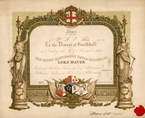 Uitnodiging voor een banket in de Guildhall, Londen, op 9 november 1855 door English School