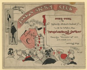 Uitnodiging voor een evenement bij de London Sketch Club