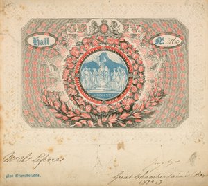 Uitnodiging voor de kroning van George IV in 1821 door English School