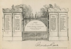 Uitnodiging voor de opening van Bunhill Fields Cemetery door English School