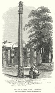 IJzeren pilaar bij Kutub (gravure) door English School