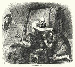 Isaak zegent Jakob (gravure) door English School