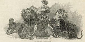 Isaac van Amburgh in Vauxhall Gardens door English School
